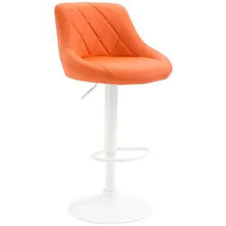 CLP Barhocker Lazio Kunstleder weiß   Farbe: orange, Gestell Farbe: weiß