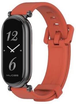 Everyday Crate Mijobs Xiaomi Smart Band 10 Strap Breathable Silicone Replacement Watch Band For Smart Band 10 9 8 orange Black