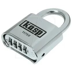 KASP K11750D - Zahlenschloss, 4 Zahlenreihen, 50mm