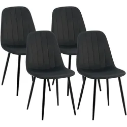 CLP 4er Set Esszimmerstuhl Baxter Samt   Farbe: schwarz