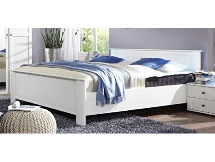 möbelando Bett >Chalet< (BxHxT: 169x85x210 cm) in Weiss - 169x85x210cm (BxHxT)
