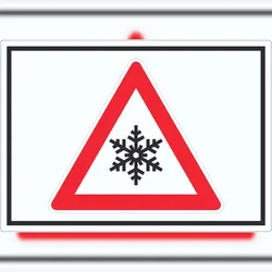 HB-Druck Achtung Frost Schnee Eis Symbol Aufkleber A2 (420x594mm)