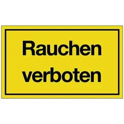 Hinweiszeichen Rauchen verboten L250xB150mm gelb schwarz Ku.