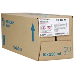 Glucosteril 5% Glasflasche Infusionslösu 10X250 ml