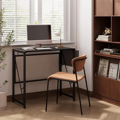Garvee Ironwood k-Shape Folding Table 31.5 - Folding Desk, Foldable Computer Desk, Home Office Desk