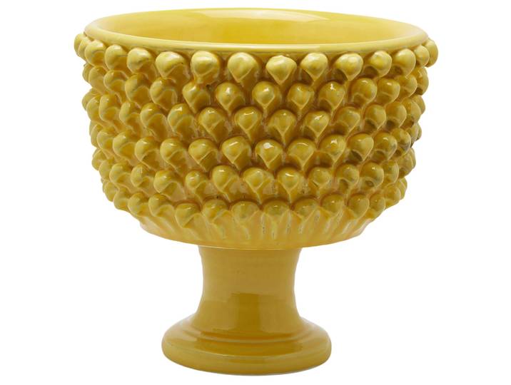 Vase Tannenzapfen Schale mit Fuss, Keramik H: 31 cm Edg