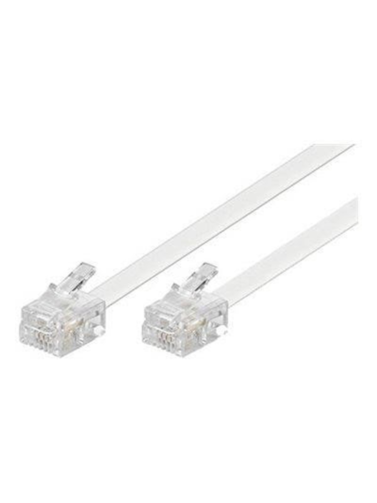 Deltaco DEL-160C - phone cable - 2 m - white - Weiß