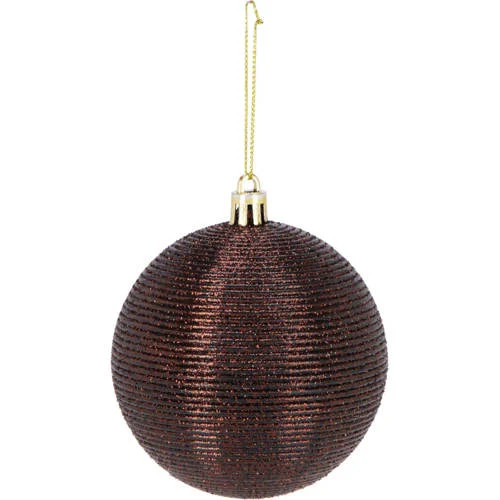 Home & Styling Collection Kerstballen bruin polystyreen - 3 stuks (ø8 cm)