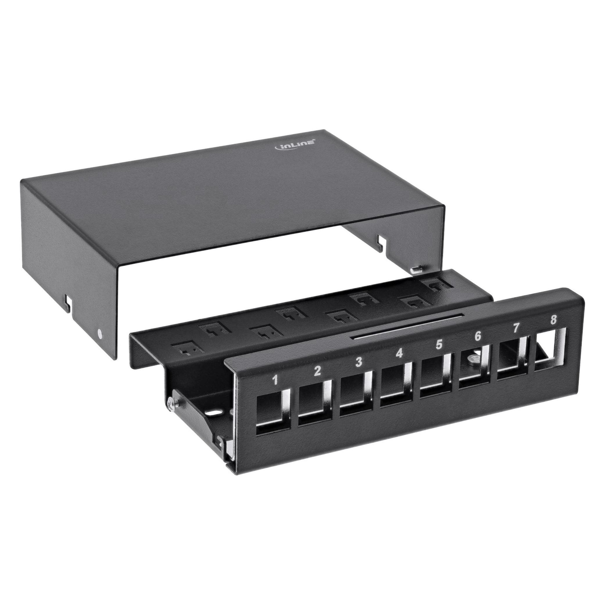 InLine Patchfeld-Dose Aufputz für 8x Keystone RJ45 (76268S)
