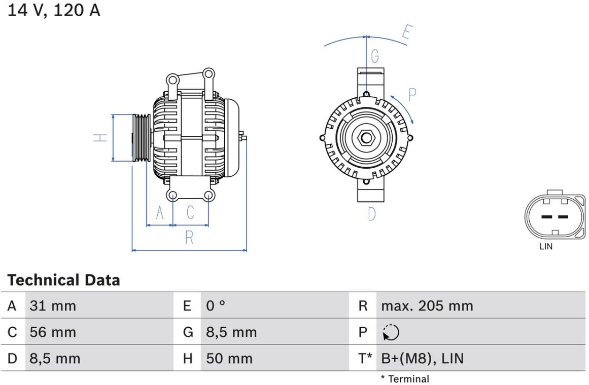 Drehstromgenerator BOSCH 0 986 049 010