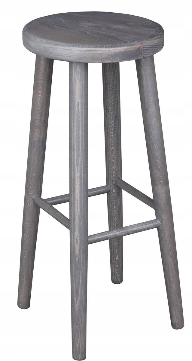 Metdrew Houten Bar Kruk Grijs - Hoogte: 70 cm
