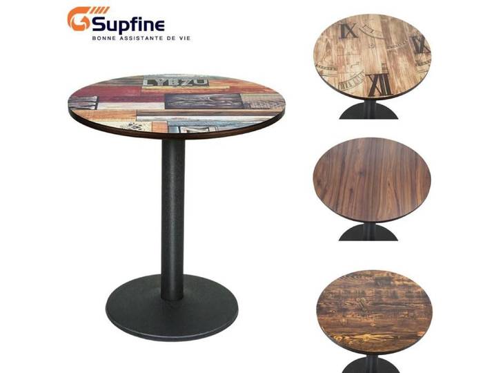 SUPFINE Petite Table à Manger 60 × 60 × 72 cm Table de Cuisine Ronde pour Salon Bureau Table à Café à Pied Unique