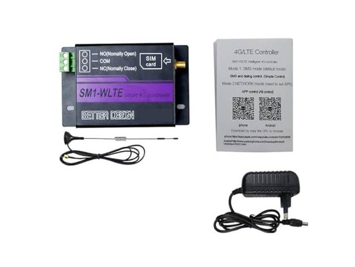 4G LTE FDD GSM SMS Smart Remote Relais Controller SM1-WLTE EIN/AUS Schalter APP Web Control for Schiebe türöffner(Kit4)