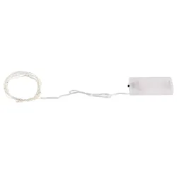 Lichterkette Weihnachtsdeko Lichtdraht Leuchtkette Dekolicht, Kunststoff Metall silber, Batterie, 20x LED 3000K warmweiß, L 220 cm
