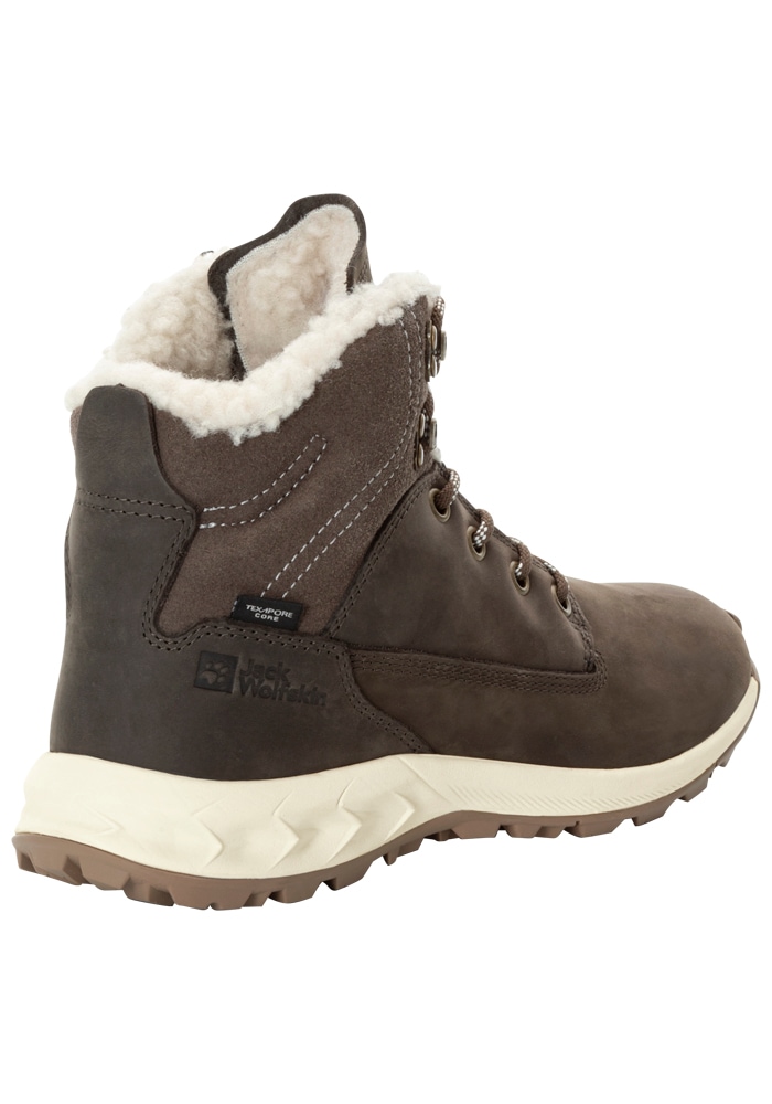 Ankleboots JACK WOLFSKIN "QUEENSTOWN CITY TEXAPORE MID W", Damen, Gr. UK 3,5 - EU 36, Normalschaft, braun (cold, coffee), Obermaterial: Leder. Obermaterial 2: Synthetik. Futter: Polyester, Schuhe Ankleboots
