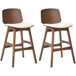 BARSTUHL 2er-Set Holz Braun/Hellbeige Charleston