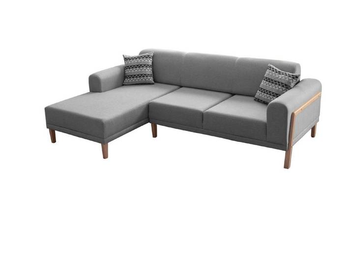 Skye Decor Ecksofa, mit Leinenstruktur – 32 DNS Schaum, Holzfüße