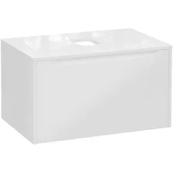 VitrA New Integra Square Waschtischunterschrank (Aufsatzwaschtisch) mit 1 Weiß Hochglanz,80273 80273