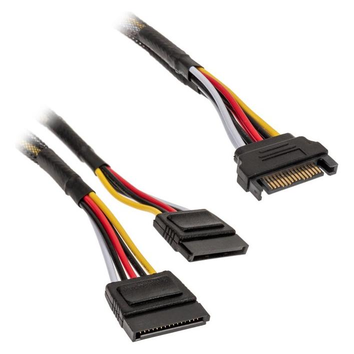 Akasa SATA Strom-Y-Kabel - 30cm, 2er Pack (30 cm, SATA) (AK-CBPW05-KT02)