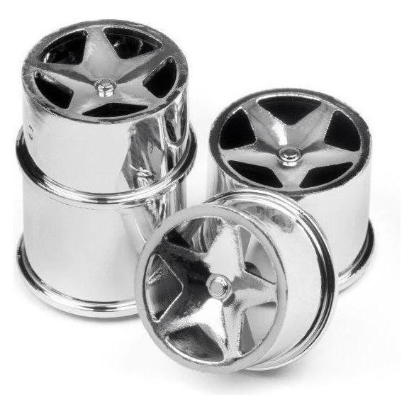 HPI Q32 - Super Star Wheel Set (Chrome/4pcs) (114279)