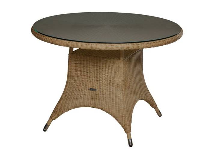 Zebra Hastings Gartentisch Ø110cm Geflecht/Glas