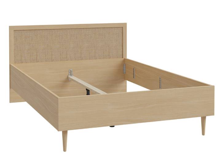 Lit Calasetta chambre à coucher Chene/poly Rattan - Basika