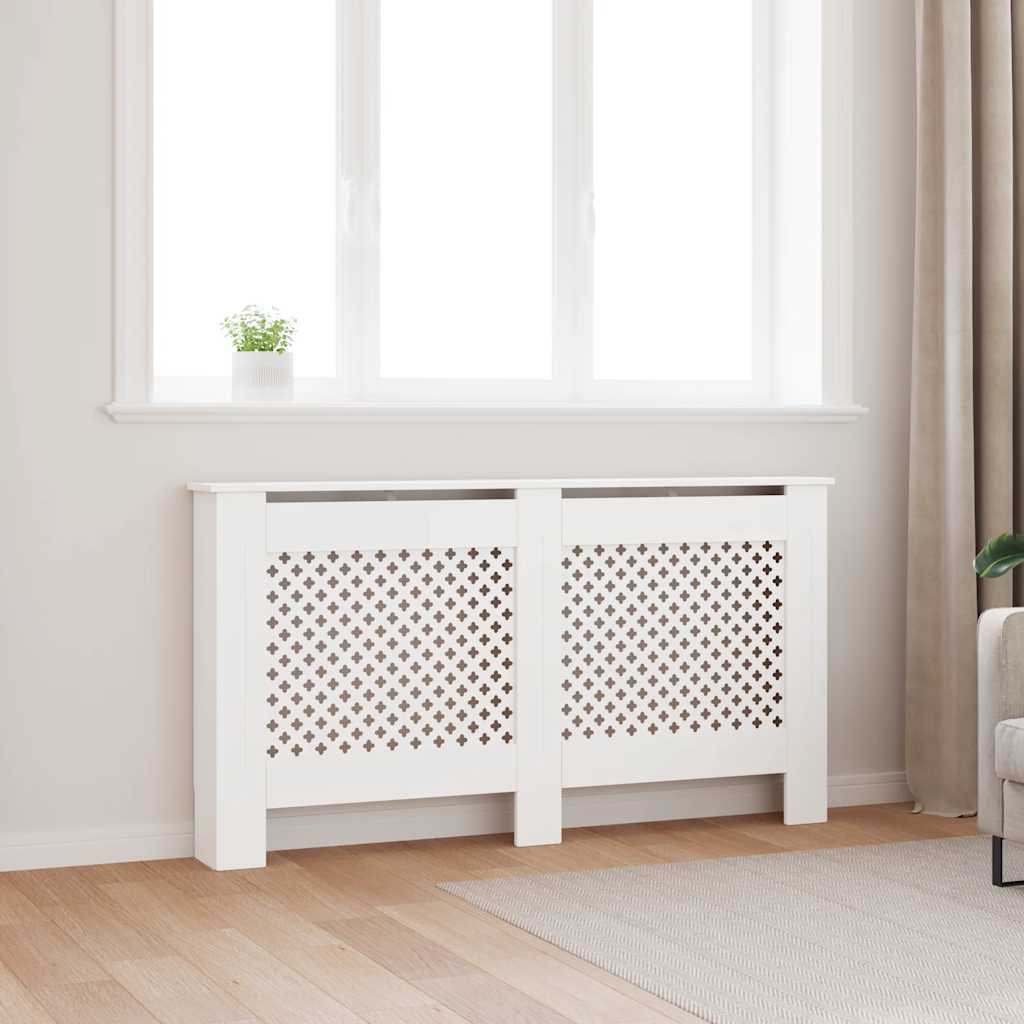 vidaXL Cubierta para radiador MDF blanco 152x19x81,5 cm Blanco