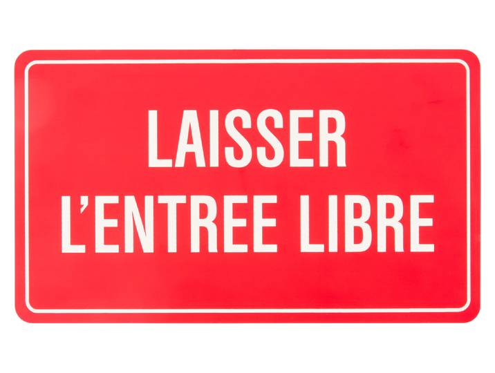 Schild Laisser la sortie libre 19 × 33 cm