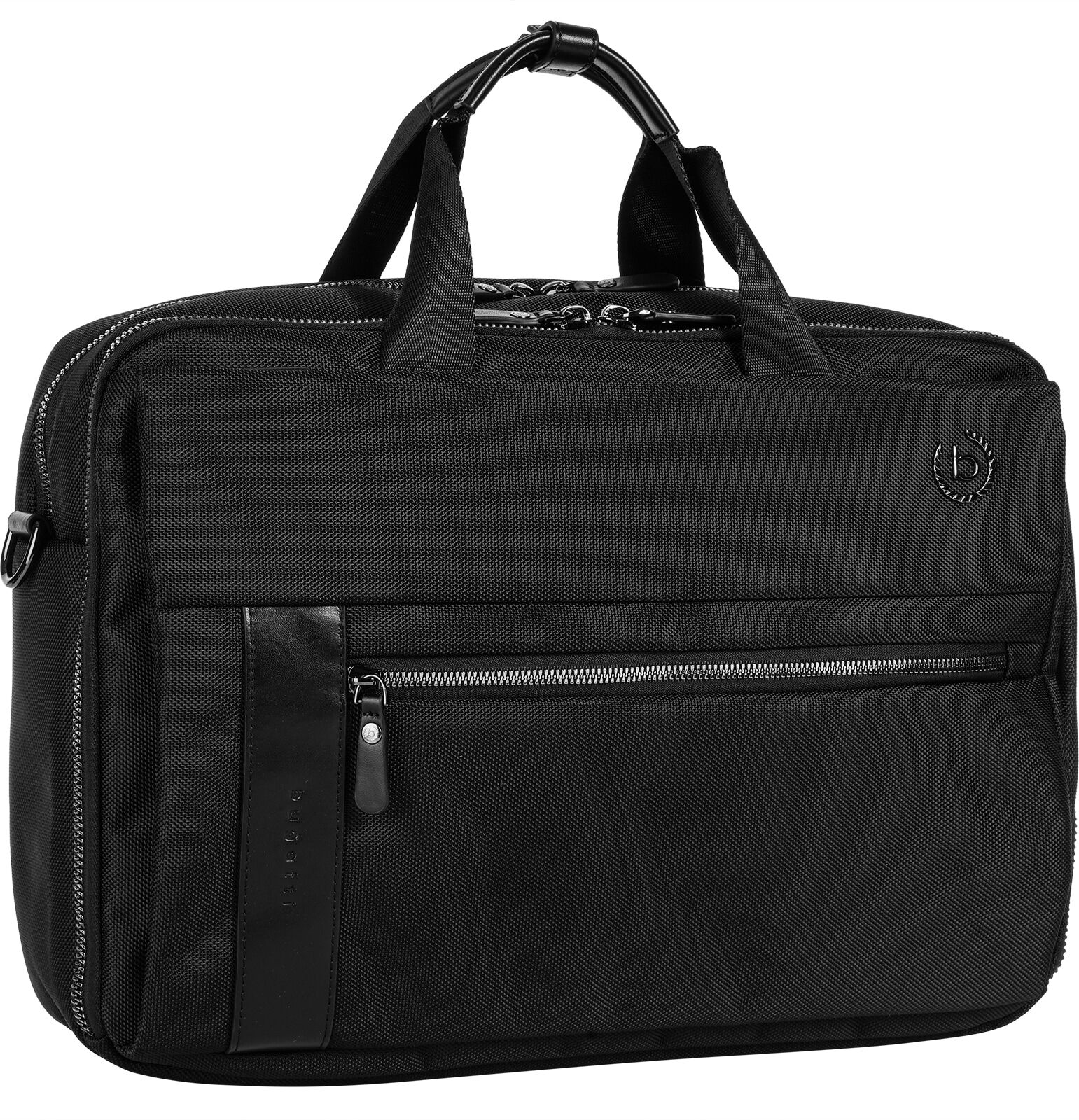 Aktentasche BUGATTI "BUGATTI Herren, Damen NERO", Herren, Gr. B/H/T: 42cm x 28cm x 12cm onesize, schwarz, Kunstfaser, unifarben, Taschen Aktentasche schwarz B/H/T: 42cm x 28cm x 12cm onesize