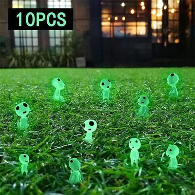 Uplifted Finds Glow In The Dark Mini Figure Set For Home And Garden Decoration 10pcs 10 Pcs Green