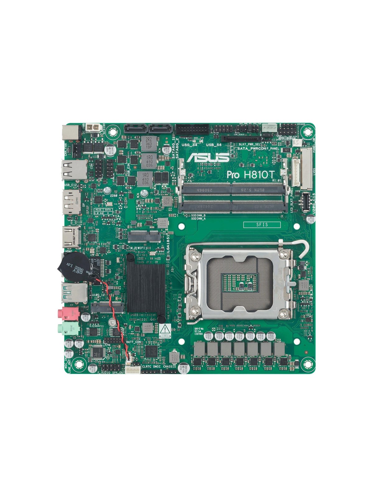 ASUS PRO H810T-CSM Mainboard - Intel H810 - Intel LGA1851 - DDR5 RAM - Mini-ITX