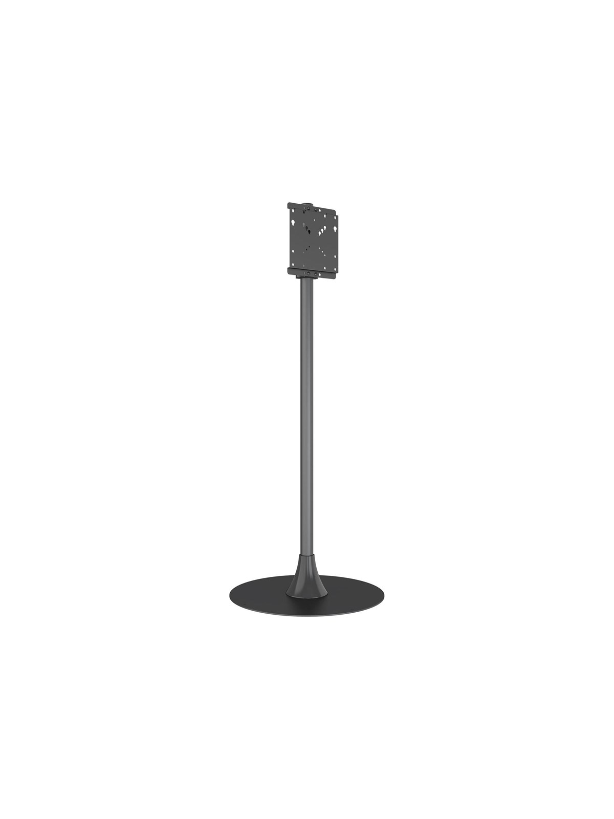 Multibrackets M stand - single pole - for LCD display - floorbase round - black - Max 50 kg - recommended for 55"
