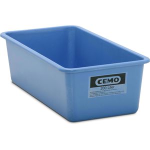 CEMO Großbehälter 7568, 200 Liter, flache Ausführung, blau, 122 x 37 x 62cm, aus GFK