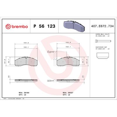 Brembo Bremsbelagsatz, Scheibenbremse [Hersteller-Nr. P56123] für Nissan
