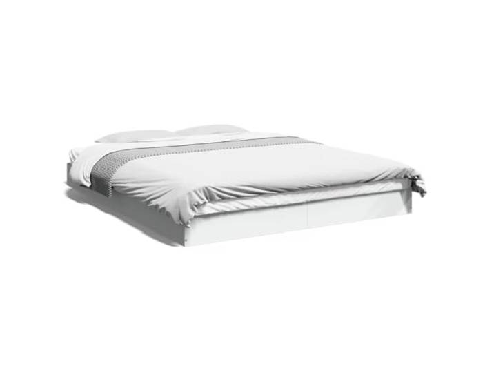 KTHLBRH Bettgestell ohne Matratze, weiß, 160 x 200 cm, aus mehrschichtigem Lattenrost aus Sperrholz inklusive, Lattenrost, Montage erforderlich, Schlafzimmer