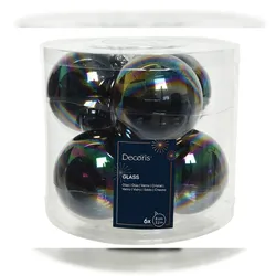 Christmas Decorations 6 Weihnachtskugeln 8cm Glas Christbaumkugeln Set Weihnachtsbaum irisierend