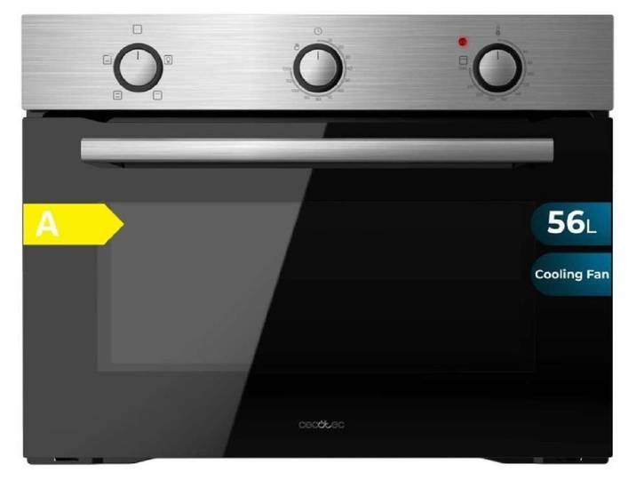 Four encastrable Cecotec Bolero Hexa C134500\, inox\, 45 cm de hauteur\, 2600W\, capacité de 56 litres\, faible consommation\, 4 fonctions