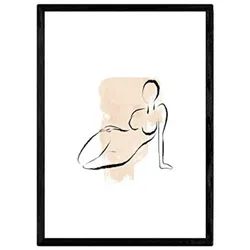 POSTER Frauen Illustrationen A4 Schwarzer Rahmen
