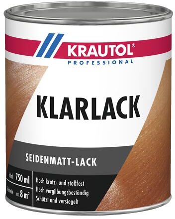 KRAUTOL Klarlack seidenmatt farblos, 414 x 0,75 l auf Palette