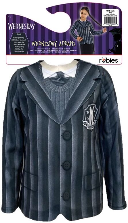 Déguisement Top et accessoire Mercredi 9-13 ans - Rubies