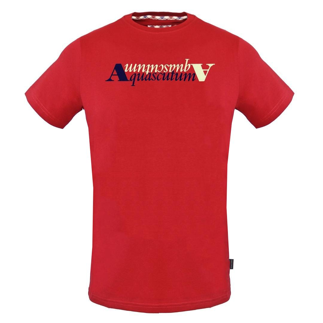 Aquascutum Reflexion Logo Rotes T-Shirt