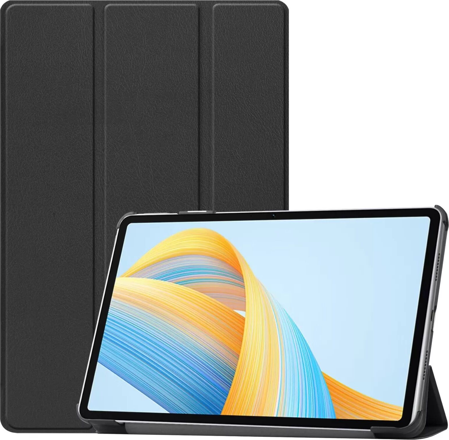 INF Dreifach faltbare Schutzhülle kompatibel mit Huawei M5 lite 10.1, Schwarz, PC und Stoffmaterial Huawei M5 Lite 10.1