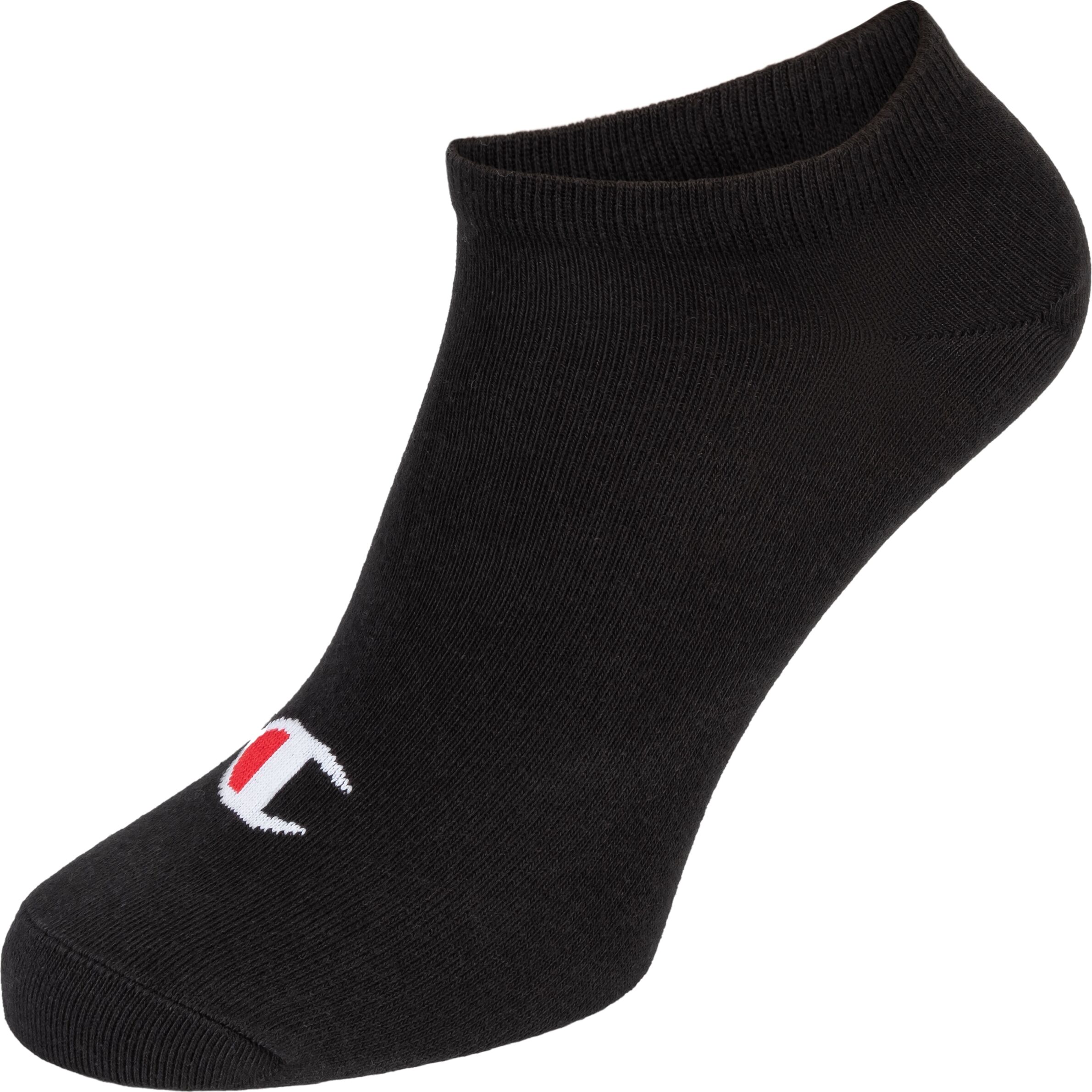 Sneakersocken CHAMPION "6pk Sneaker Socks", Herren, Gr. 35-38, Sockengrösse, schwarz, Obermaterial: 71% Baumwolle, 23% Polyester, 4% Polyamid, 2% Elasthan, Socken Sneakersocken, für sportliche Aktivitäten, Fitness und Training geeignet, 6er-Pack schwarz 3