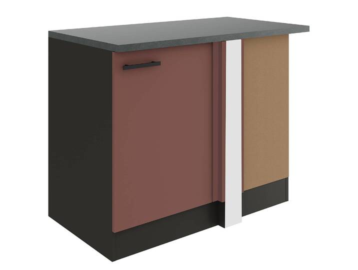 Meuble d’angle lave-vaisselle 110 x 85 x 60cm Rouge/Rouge rouille/Anthracite