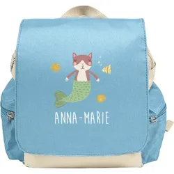 Kinderrucksack personalisierbar im Design "Katzenfisch" in verschiedenen Farben