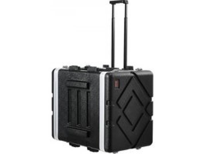 VEVOR Mallette Rack 8U Profondeur 488,95 mm Valise Transport à Roulettes ABS avec Poignée, Loquets Papillon Robustes, Panneaux Avant Arrière Amovibles, pour Amplis, Mixeurs, Récepteurs de Microphone