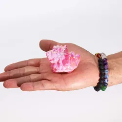 Med Enhanced Quartz - Aura Rose Halo Quartz (approx 100-150gm 7-10cm)