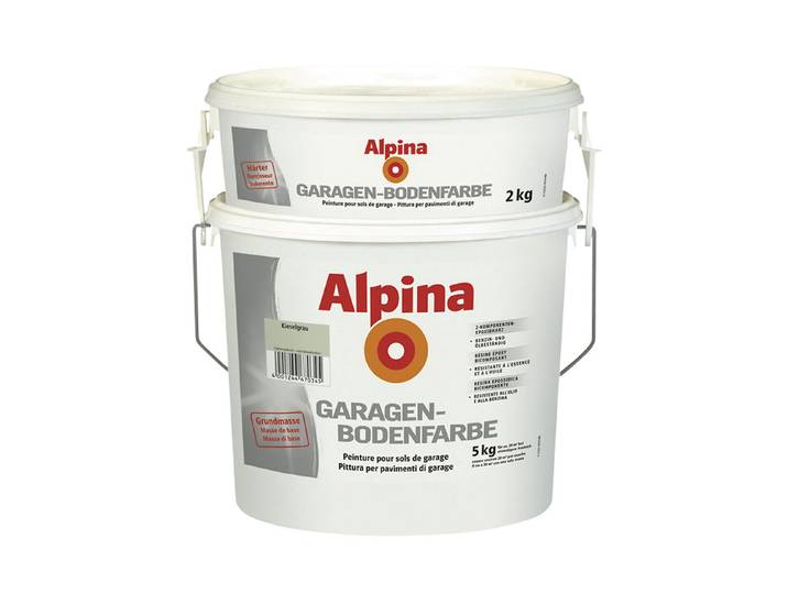 Alpina Garagenbodenfarbe Fussbodensiegel Grau Seidenglanz 5 KG