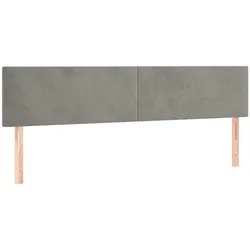 vidaXL Kopfteile 2 Stk. Hellgrau 90x5x78/88 cm Samt