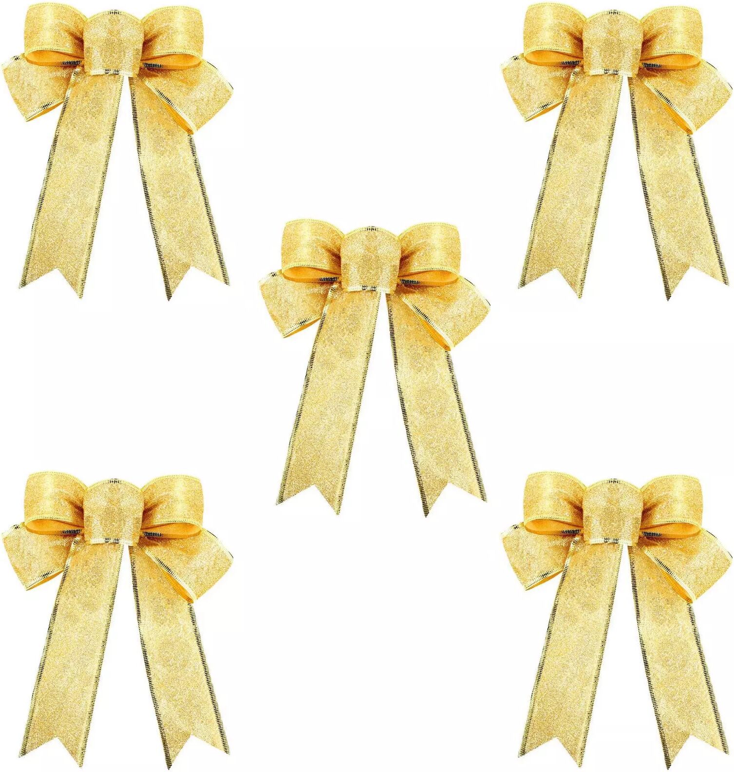 INF Lot de 5 rosaces de Noël Décorations de Noël dorées